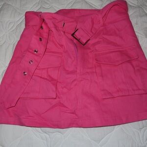 SHEIN Pink Wrap Mini Skirt with Tie Front